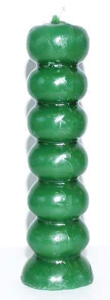 (image for) 6 1/2" Green Seven Knob candles