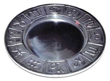 4 3/4" Zodiac Pillar holder/ Smudge plate (image for) 4 3/4" Zodiac Pillar holder/ Smudge plate