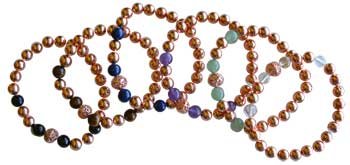 8mm Copper with asst stone bracelet (image for) 8mm Copper with asst stone bracelet