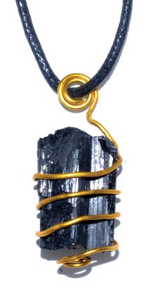 Black Tourmaline wire wrapped pendant (image for) Black Tourmaline wire wrapped pendant