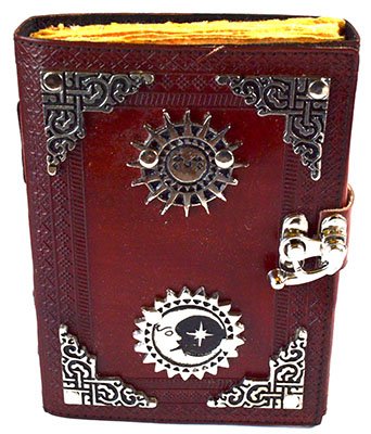 Sun & Moon aged looking paper leather w/ latch 4 1/2" x 6 1/2" - Unlined (image for) Sun & Moon aged looking paper leather w/ latch 4 1/2" x 6 1/2" - Unlined