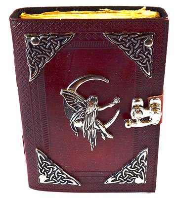(image for) Fairy aged looking paper leather w/ latch 4 1/2" x 6 1/2" - Unlined