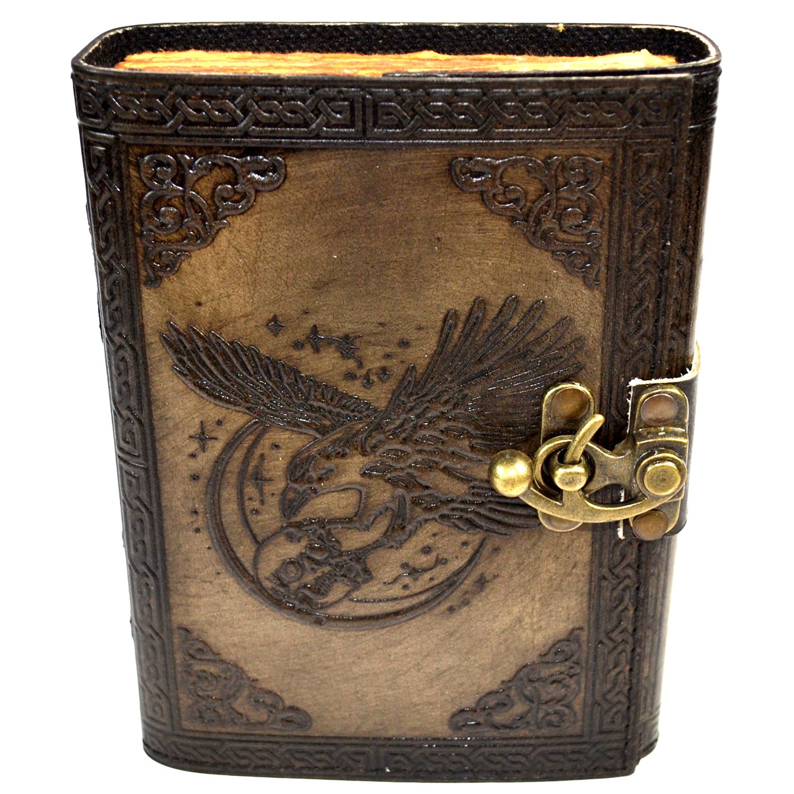 (image for) Raven & Skull aged looking paper leather w/ latch