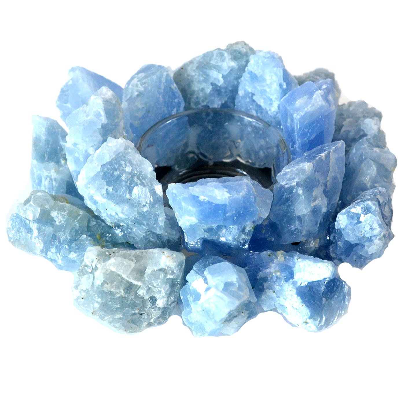 (image for) 4 1/2" Blue Cacite tealight holder