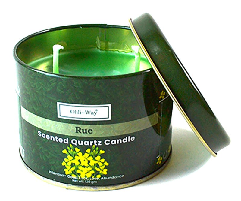 Ruda (Rue) quartz tin candle (image for) Ruda (Rue) quartz tin candle