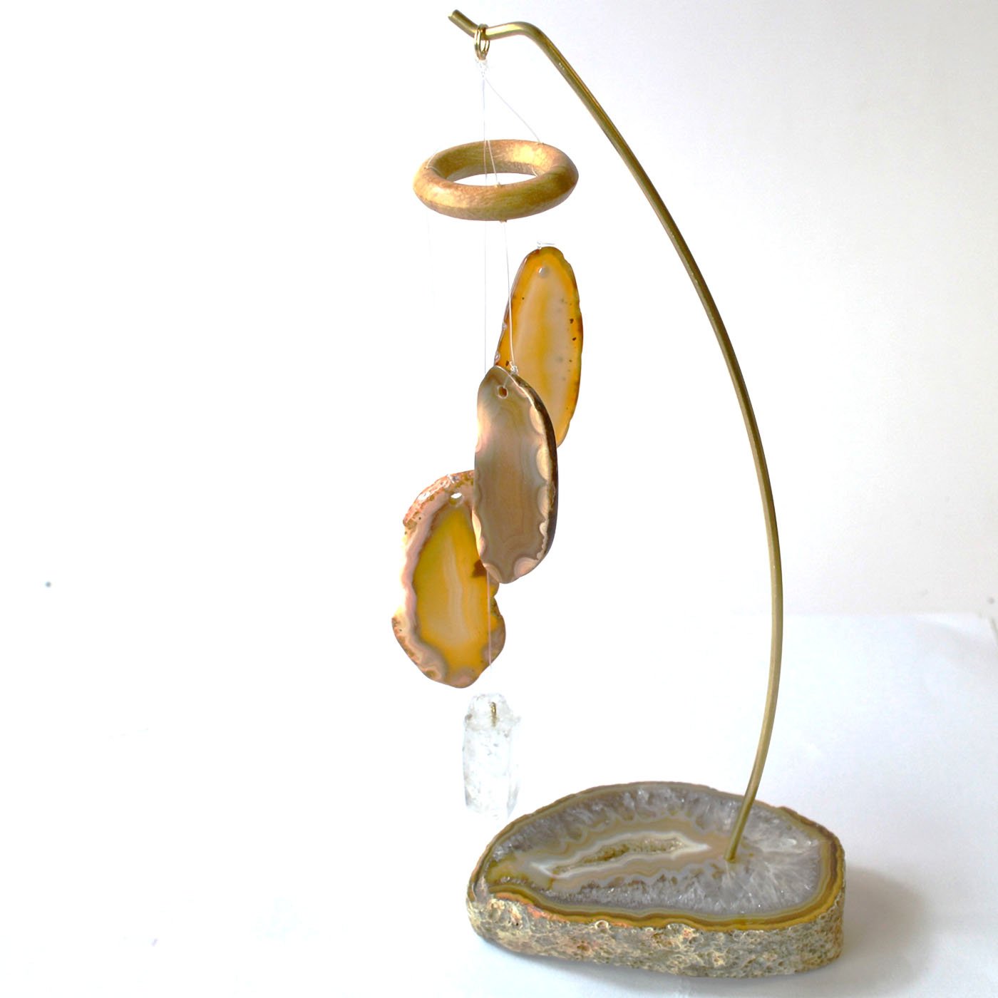 Agate Slices W/ Agate base table chime (image for) Agate Slices W/ Agate base table chime