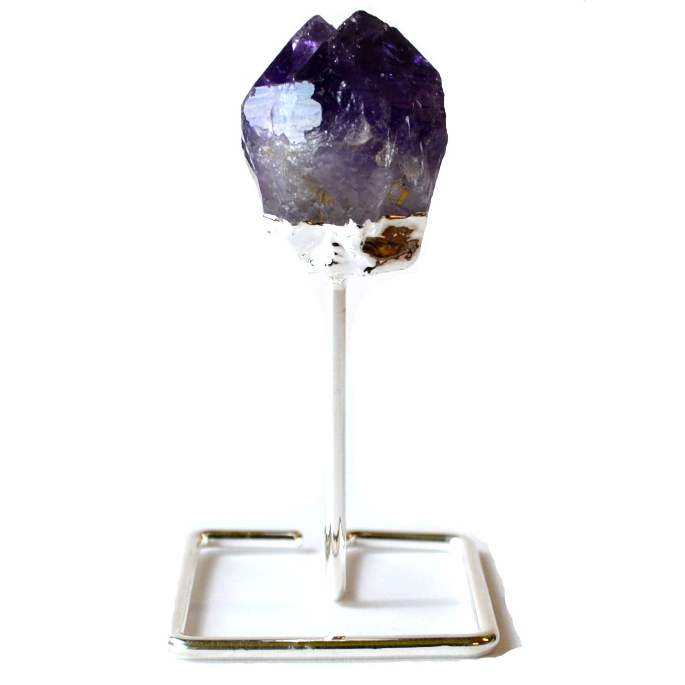 Amethyst on silver stand (image for) Amethyst on silver stand