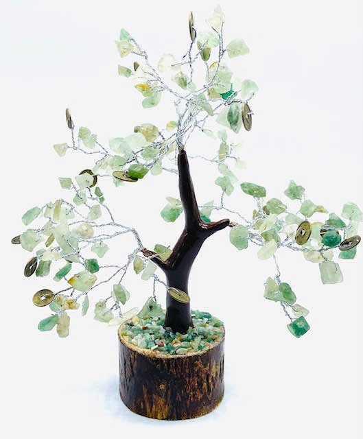 Aventurine, Green W Coins gemstone tree (image for) Aventurine, Green W Coins gemstone tree