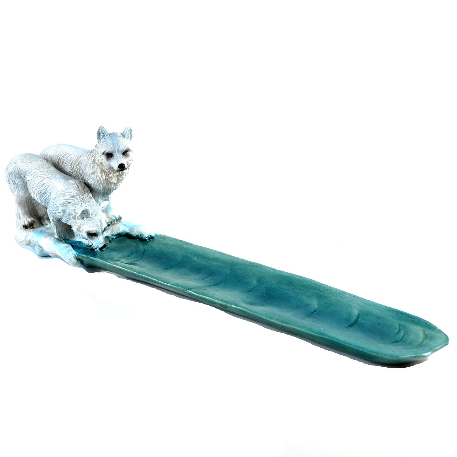10" Wolf Drinking incense holder (image for) 10" Wolf Drinking incense holder