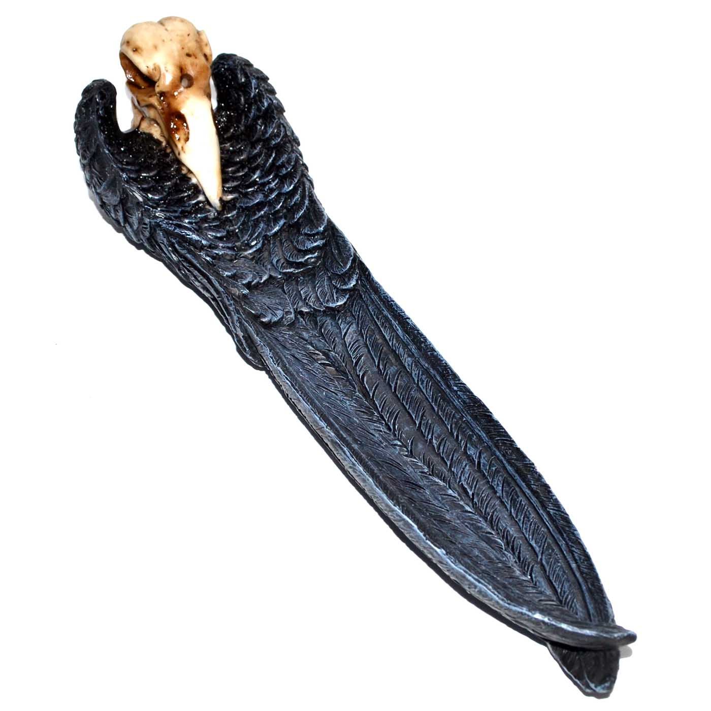 (image for) 10" Raven Skull incense holder