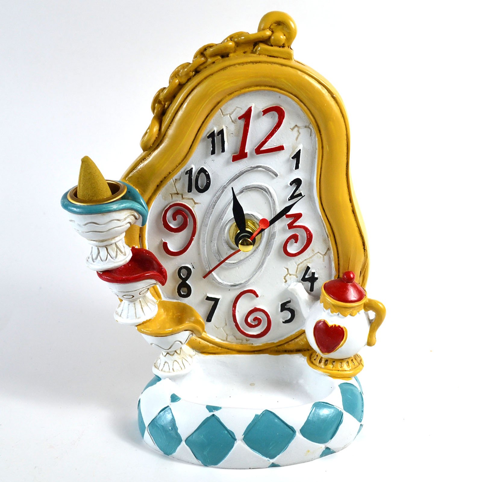6 1/2" Mad tea Party Clock backflow incense burner (image for) 6 1/2" Mad tea Party Clock backflow incense burner