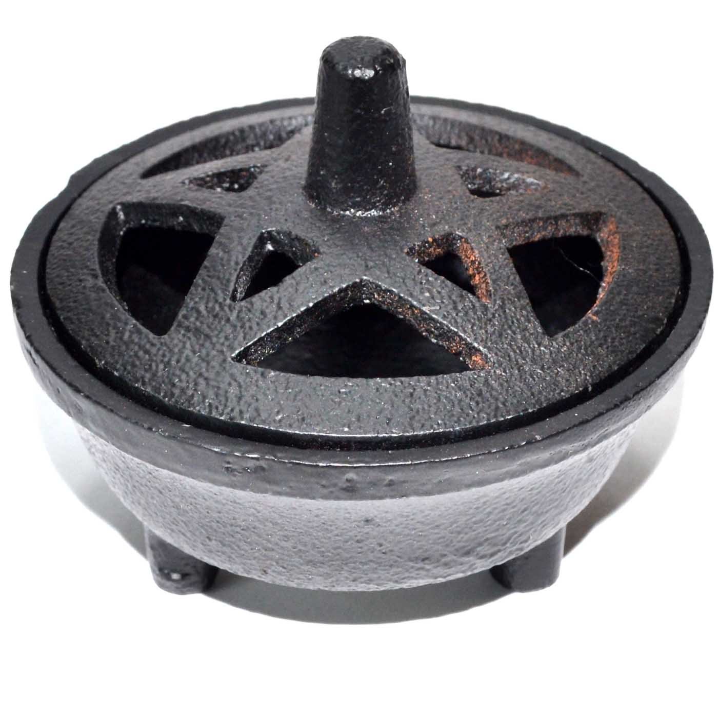 (image for) 3 3/8" Cast Iron Pentagram cauldron