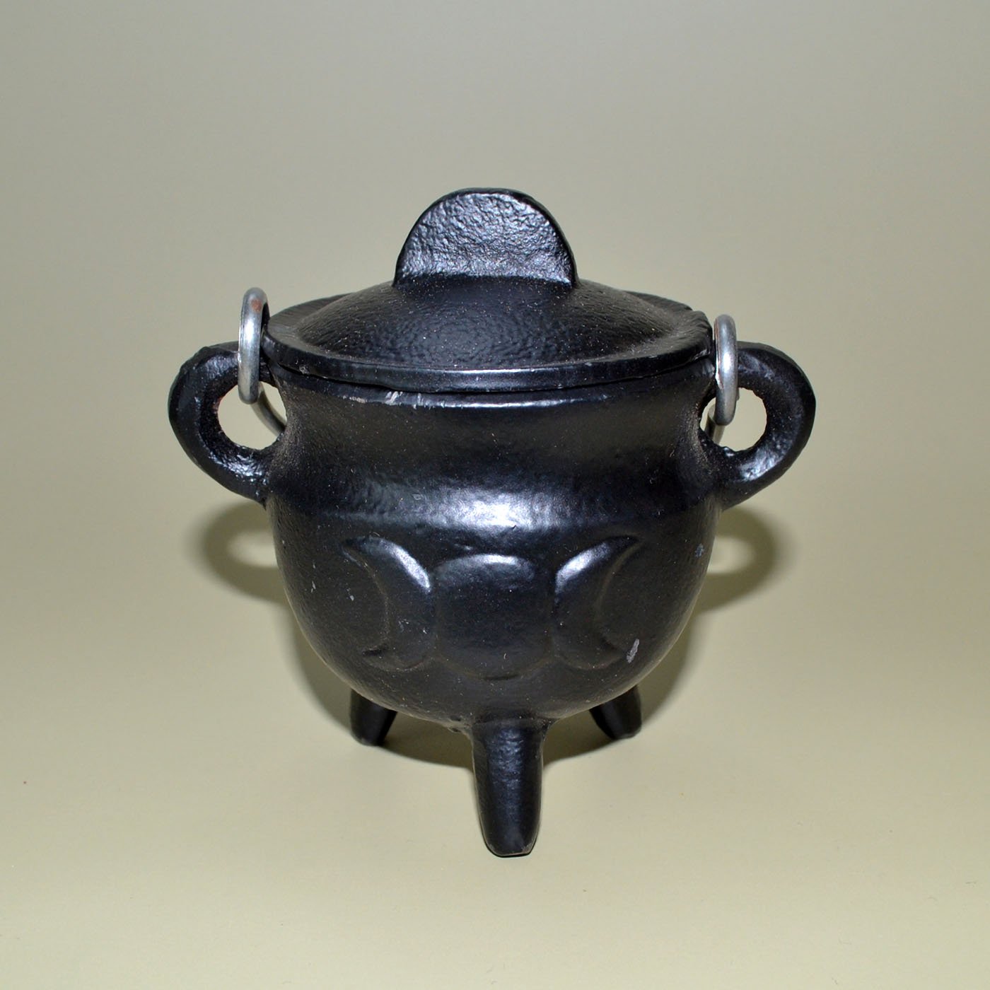 (image for) Triple Moon Cast Iron Cauldron w/ Lid 2 3/4"