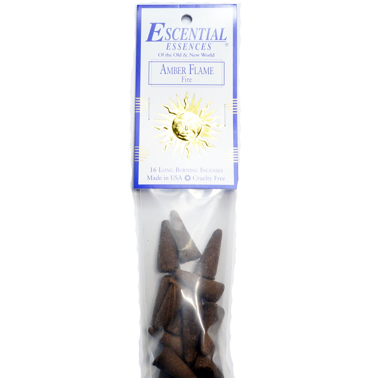 16/pk Amber Flame escential essences incense cones (image for) 16/pk Amber Flame escential essences incense cones