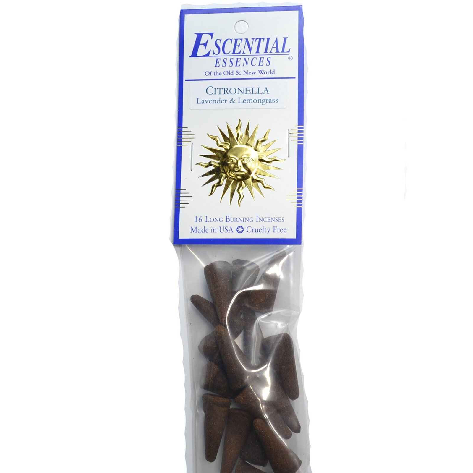 16/pk Citronella escential essences incense cones (image for) 16/pk Citronella escential essences incense cones