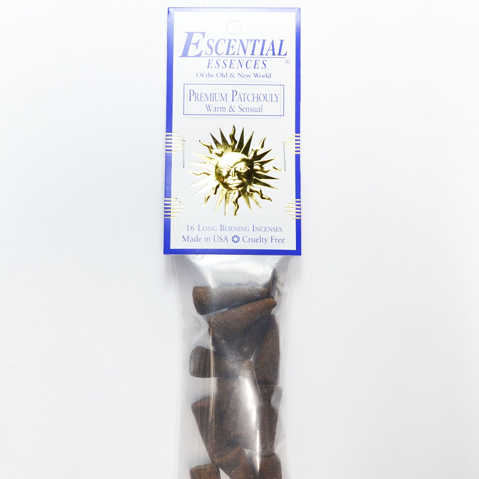 16/pk Premium Patchouly escential essences incense cones (image for) 16/pk Premium Patchouly escential essences incense cones