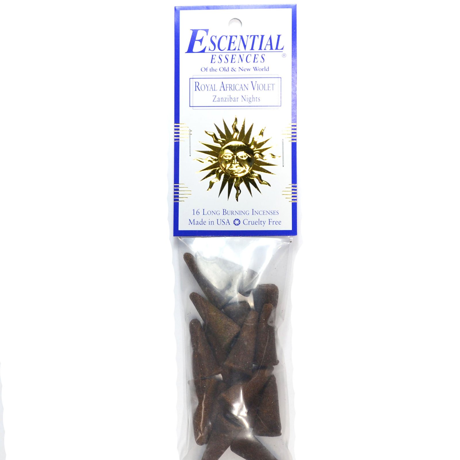 16/pk Royal African Violet escential essences incense cones (image for) 16/pk Royal African Violet escential essences incense cones