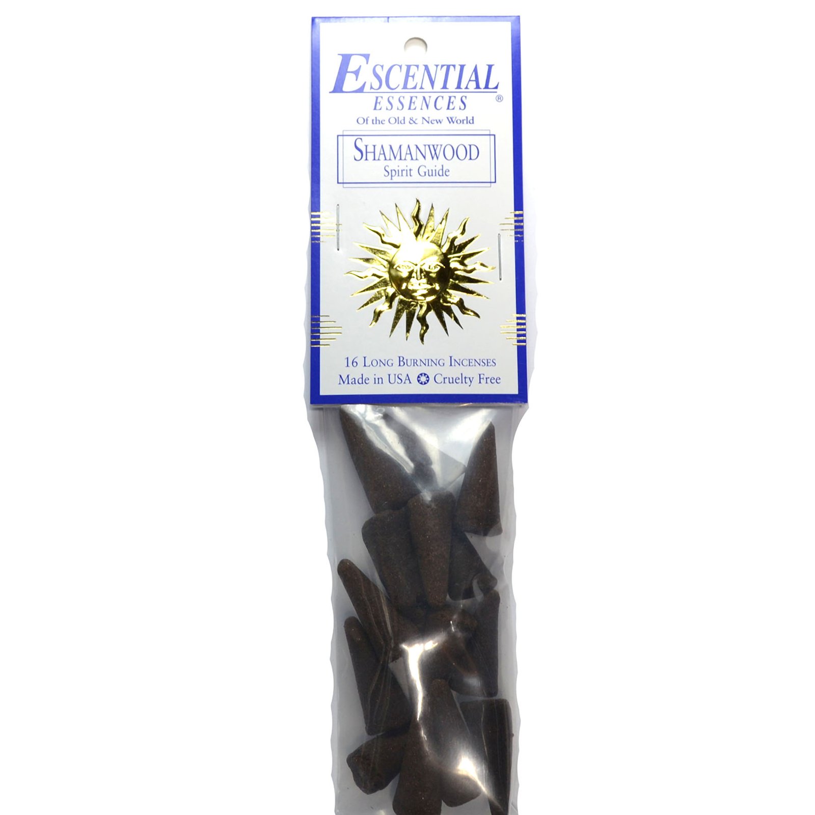 16/pk Shamanwood escential essences incense cones (image for) 16/pk Shamanwood escential essences incense cones
