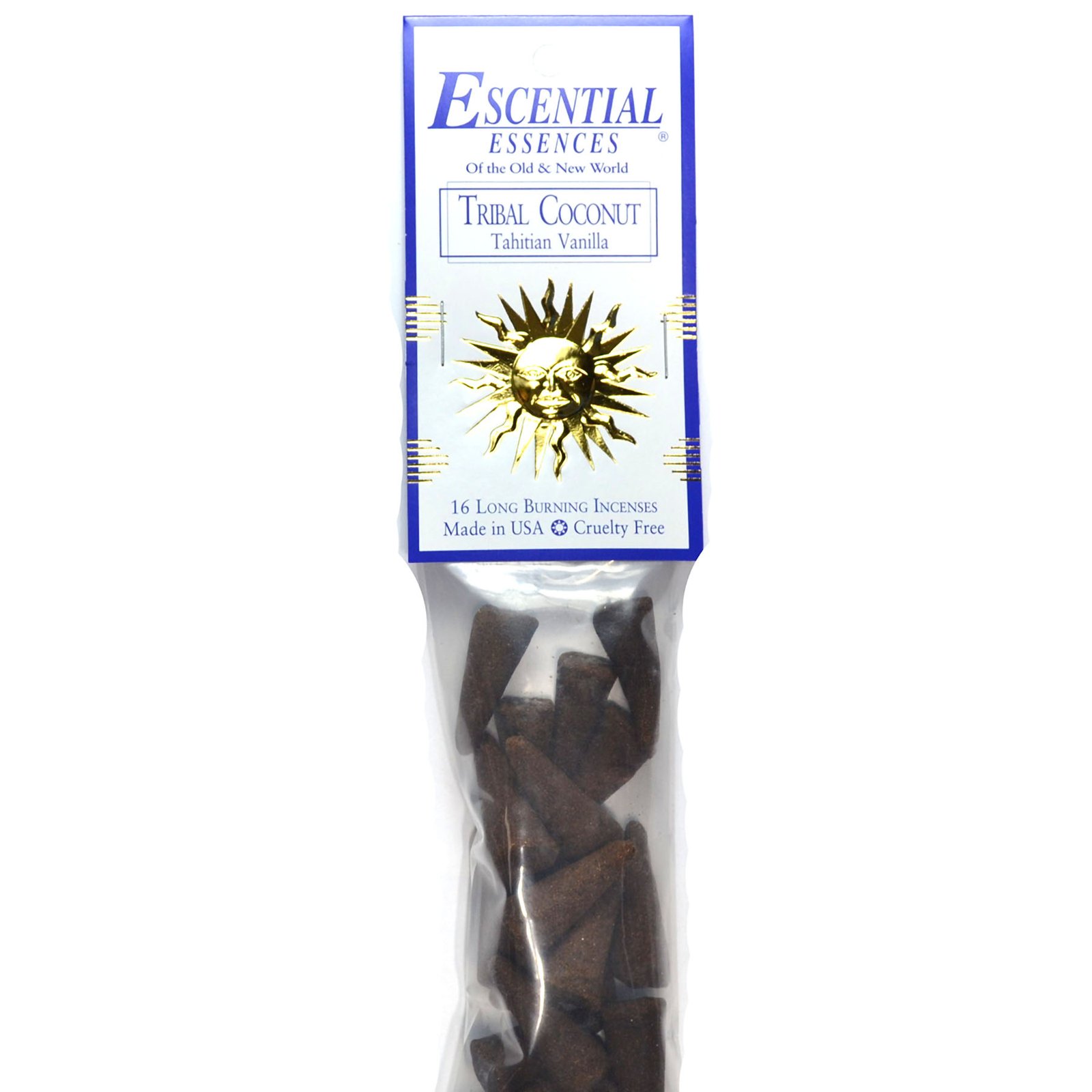 16/pk Tribal Coconut escential essences incense cones (image for) 16/pk Tribal Coconut escential essences incense cones