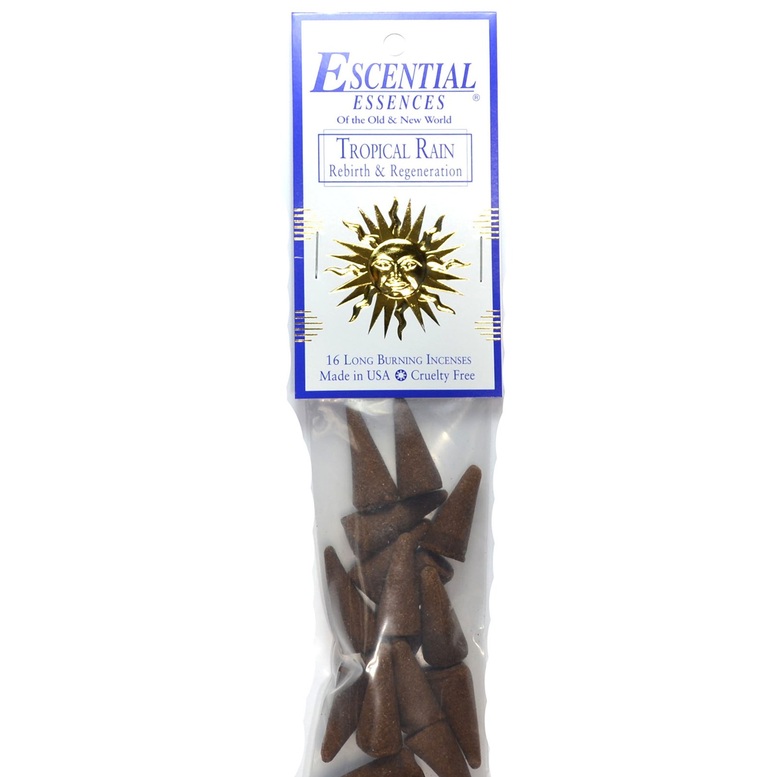 16/pk Tropical Rain escential essences incense cones (image for) 16/pk Tropical Rain escential essences incense cones