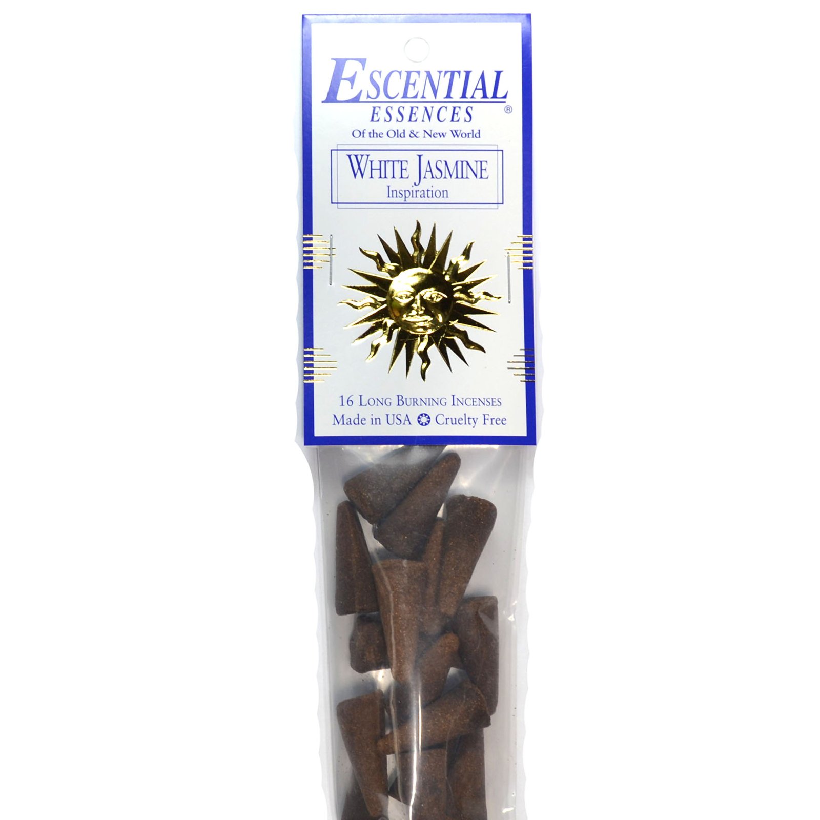 16/pk White Jasmine escential essences incense cones (image for) 16/pk White Jasmine escential essences incense cones
