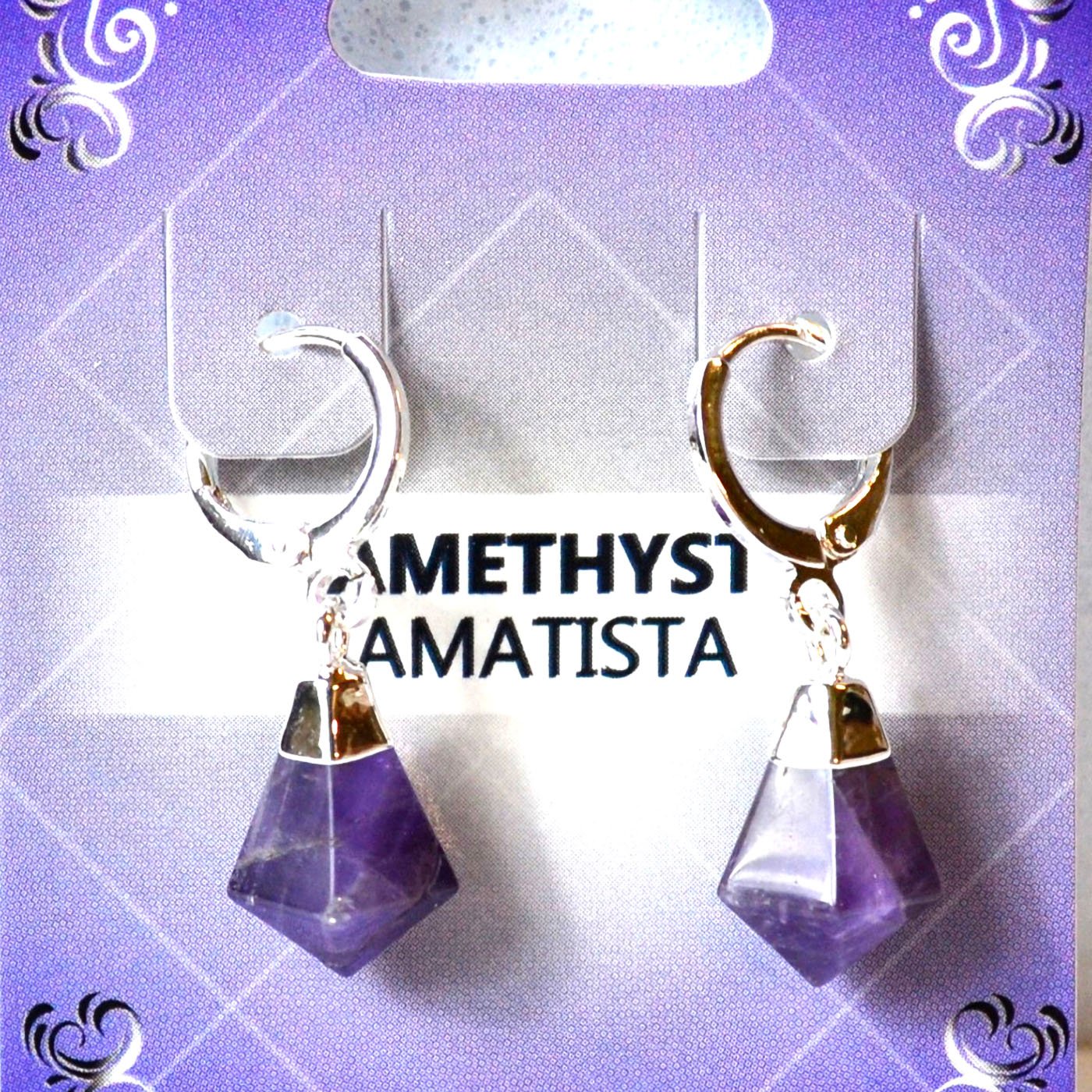 Amethyst earrings W/ click hoop (image for) Amethyst earrings W/ click hoop