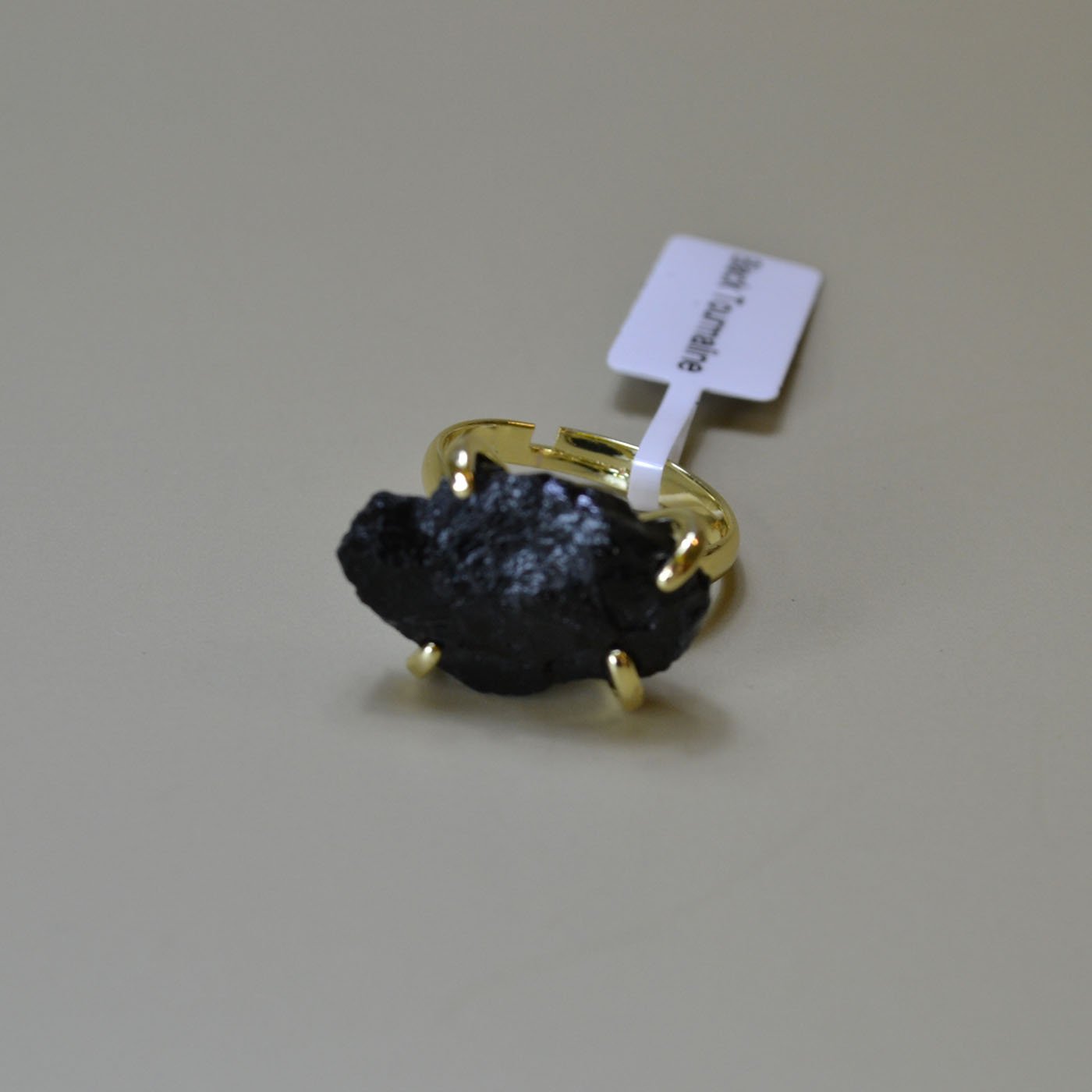 Black Tourmaline adjustable ring (image for) Black Tourmaline adjustable ring