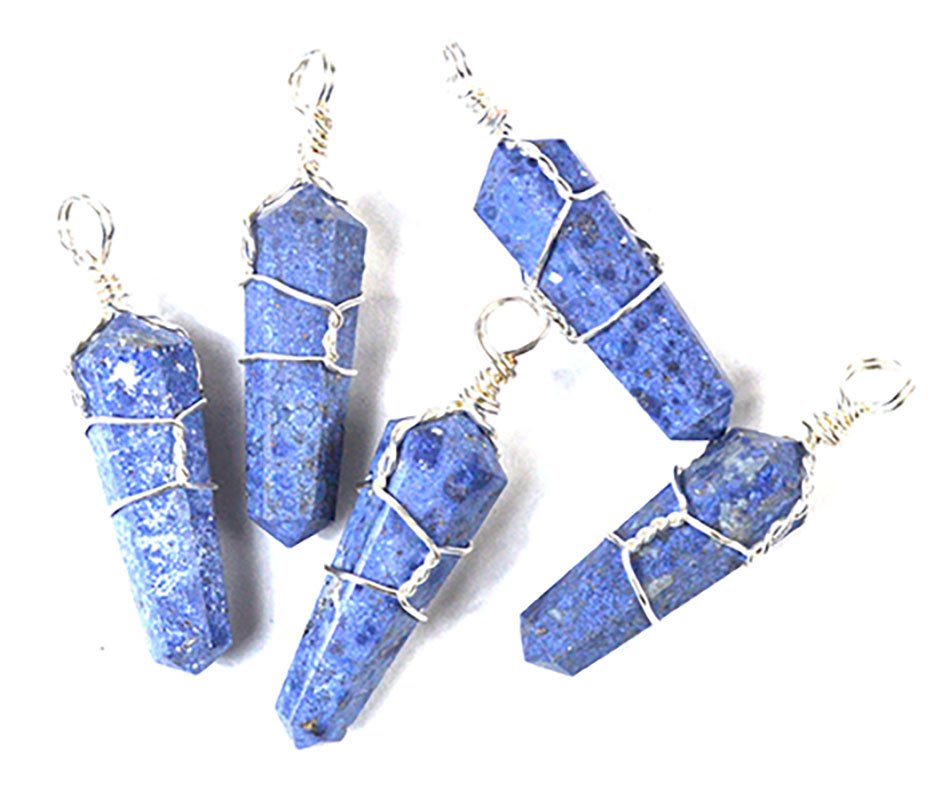 (set of 5) Dumortierite wire wrapped point (image for) (set of 5) Dumortierite wire wrapped point