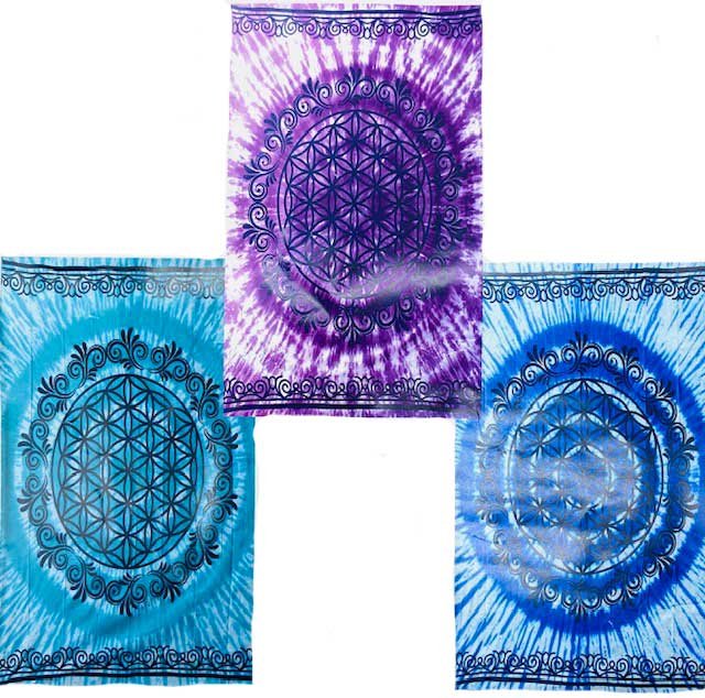 58" x 82" Flower of Life tapestry (mixed colors) (image for) 58" x 82" Flower of Life tapestry (mixed colors)
